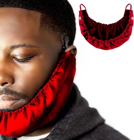 Mens Beard Bonnet for Essential Oil and Moisture Retention and Healthy Hair Growth - Premium Quality Silky Soft Beard Conditioning Cap, Helps to Prevent Itching and Split Ends - Satin Beard Bandana in Kuwait