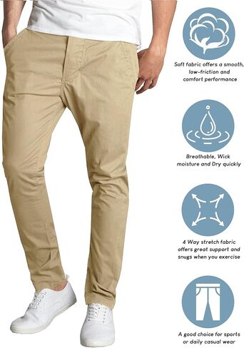 Men's Stretch Fit Cotton Twill Pants. Multiple Colors in Saudi Arabia