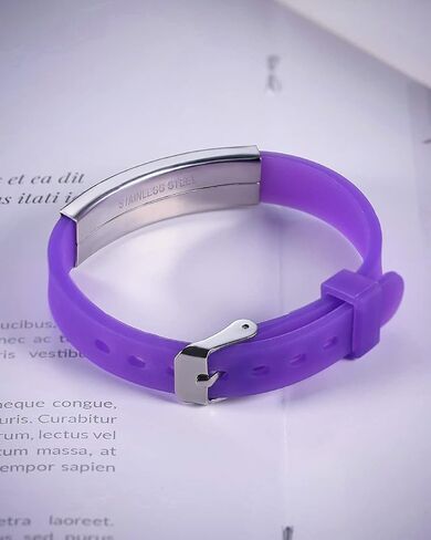 JF.JEWELRY Personalized Medical Alert Bracelets | Silicone Wristband Medical ID Bracelet for Boys Girls | Free Engraved Medical Bracelets, Adjustable Size 5.0-7.5 inches in Kuwait
