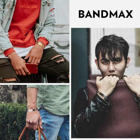 Bandmax رمز تنبيه طبي منقوش عليه رمز تنبيه من الفولاذ المقاوم للصدأ والسيليكون المرن من نوع الظهور، عرض 10/12/15 مم مصنوع يدويًا من حبل مجدول معدني هدية للمريض، ذهب عيار 18/أحمر in Kuwait