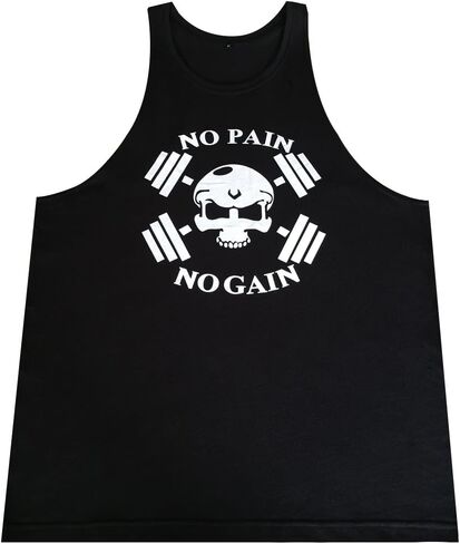 Mens Skull Print Stringer Bodybuilding Gym Tank Tops Sleeveless Workout Shirt Fitness Vest in Saudi Arabia