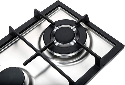 K&H 2 Burner 12 Inch NATURAL Gas Stove Top Stainless Steel Surface Cast Iron Cooktop 2-SSW in Saudi Arabia