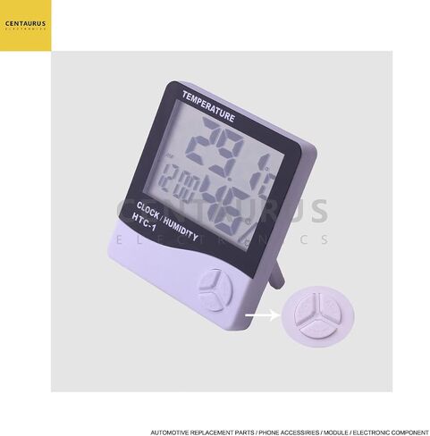 CENTAURUS HTC-1 مقياس حرارة الرطوبة، مقياس درجة الحرارة، ساعة رقمية، منبه، تقويم، شاشة كبيرة لمراقبة الرطوبة لغرفة المنزل، حامل سطح المكتب الداخلي، حامل جداري in Saudi Arabia