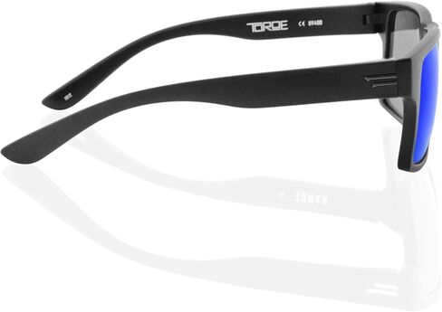 TOROE TR90 Square Frame Grade A Polarized Black Emblem Sunglasses with Anti Reflective Water Repellent Polycarbonate Lenses in Saudi Arabia
