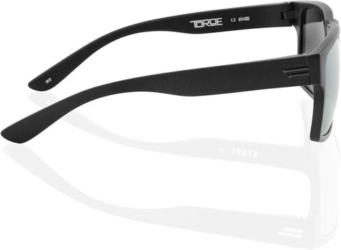 TOROE TR90 Square Frame Grade A Polarized Black Emblem Sunglasses with Anti Reflective Water Repellent Polycarbonate Lenses in Saudi Arabia