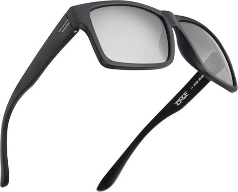 TOROE TR90 Square Frame Grade A Polarized Black Emblem Sunglasses with Anti Reflective Water Repellent Polycarbonate Lenses in Saudi Arabia