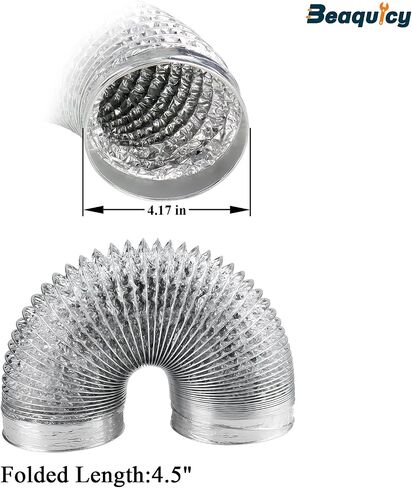 Beaquicy TDIDVKZW Indoor Dryer Vent Kit with 4-Inch by 5-Foot Proflex Duct, 4 Inch in Saudi Arabia
