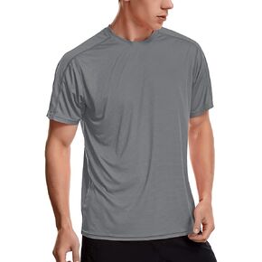 Men's Workout Shirts Lightweight Sun Protection SPF Quick Dry T-Shirts Fishing Hiking Running in Saudi Arabia