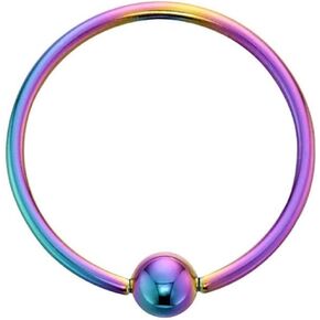 FIFTH CUE 16G | 14G Colored Tension Captive Titanium IP Over 316L Surgical Implant Grade Steel Bead Ring in Kuwait