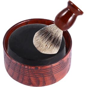 Shaving Bowl, Wooden Shaving Soap Bowl Cup Mug Tool Natural For Man Shaver Razor Cleansing Foam Round in Kuwait