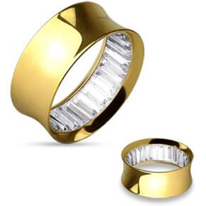 أحجار مربعة داخل Gold IP فوق أنفاق WildKlass المصنوعة من الفولاذ الجراحي سعة 316L (تُباع كزوج) in Kuwait