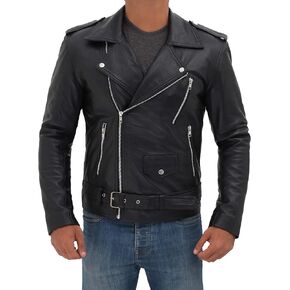 Fjackets Motorcycle Jacket Men - Real Lambskin Leather Riding Jackets For Motorcycles Men