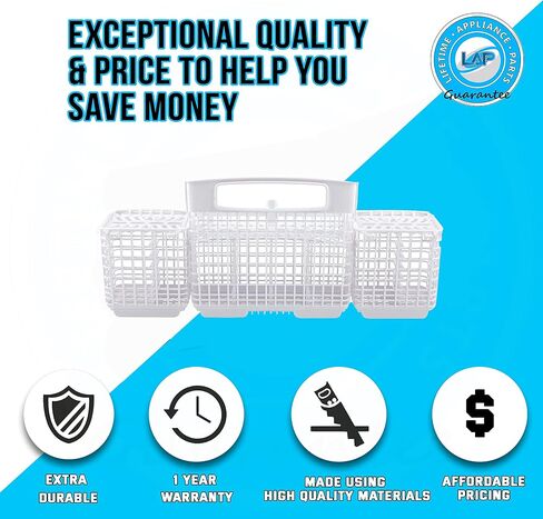 سلة أدوات مدى الحياة W10807920 Silverware متوافقة مع ويرلبول ، Kenmore غسالة الصحون - 8562080 ، WP8562080 ، 8562086 in Saudi Arabia