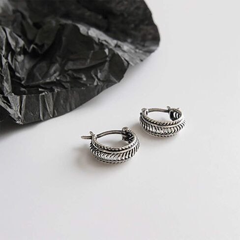 Vintage Boho Small Hoop Earrings fow Women Girls Men 925 Sterling Silver Filigree Leverback Click-Top Hoops Hypoallergenic Personalized Unisex Jewelry 10mm in Saudi Arabia