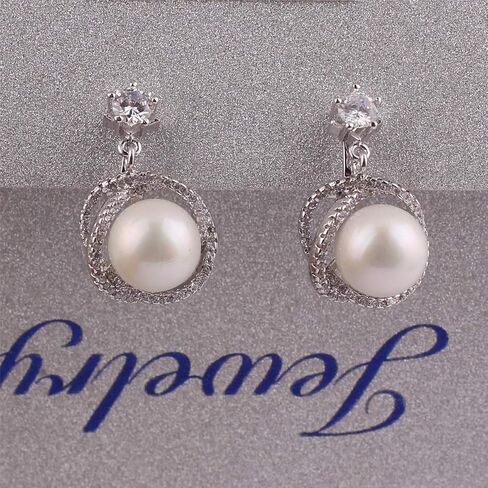 HAPPYAN Fashion Bridal Wedding Geometric Circle Pearl Clip on Earrings Anti-Allergy Ear Clip in Kuwait