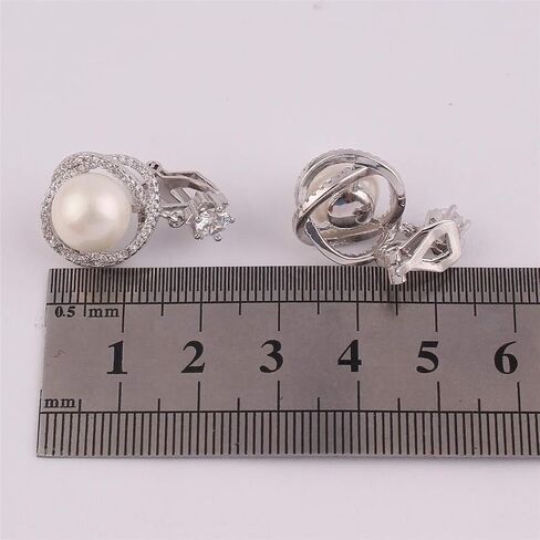 HAPPYAN Fashion Bridal Wedding Geometric Circle Pearl Clip on Earrings Anti-Allergy Ear Clip in Kuwait