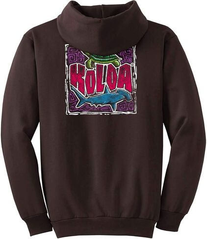 Koloa Surf Mens Shark and Turtle Logo Pullover Hoodie in Small-5X-Large in Kuwait