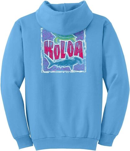 Koloa Surf Mens Shark and Turtle Logo Pullover Hoodie in Small-5X-Large in Kuwait