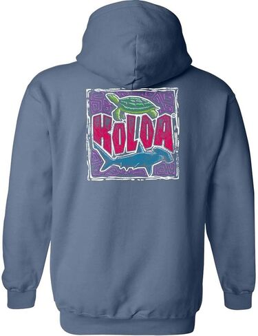 Koloa Surf Mens Shark and Turtle Logo Pullover Hoodie in Small-5X-Large in Kuwait