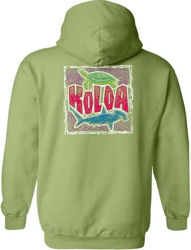 Koloa Surf Mens Shark and Turtle Logo Pullover Hoodie in Small-5X-Large in Kuwait