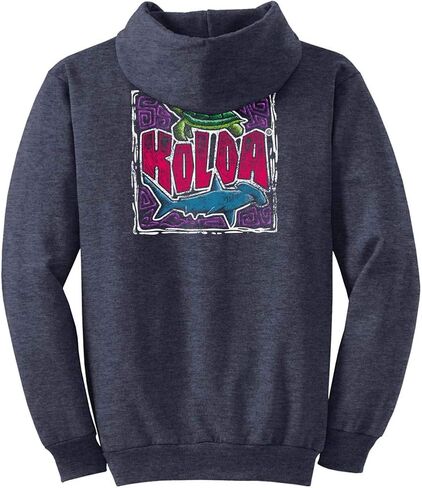 Koloa Surf Mens Shark and Turtle Logo Pullover Hoodie in Small-5X-Large in Kuwait