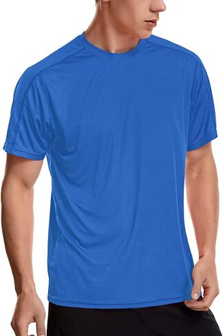 Men's Workout Shirts Lightweight Sun Protection SPF Quick Dry T-Shirts Fishing Hiking Running in Kuwait