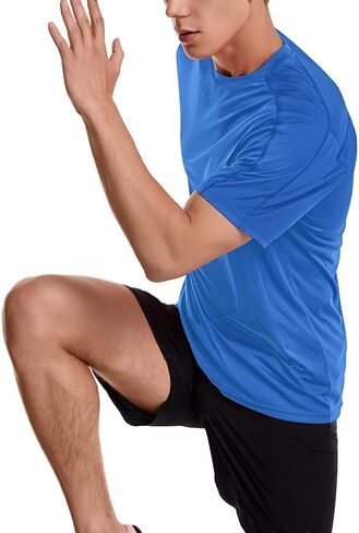 Men's Workout Shirts Lightweight Sun Protection SPF Quick Dry T-Shirts Fishing Hiking Running in Kuwait