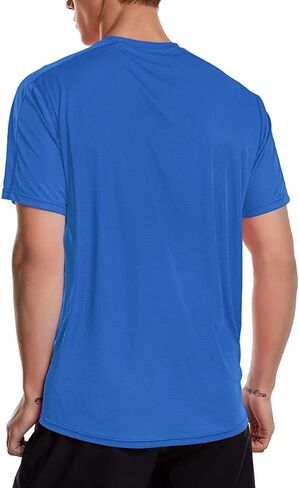 Men's Workout Shirts Lightweight Sun Protection SPF Quick Dry T-Shirts Fishing Hiking Running in Kuwait