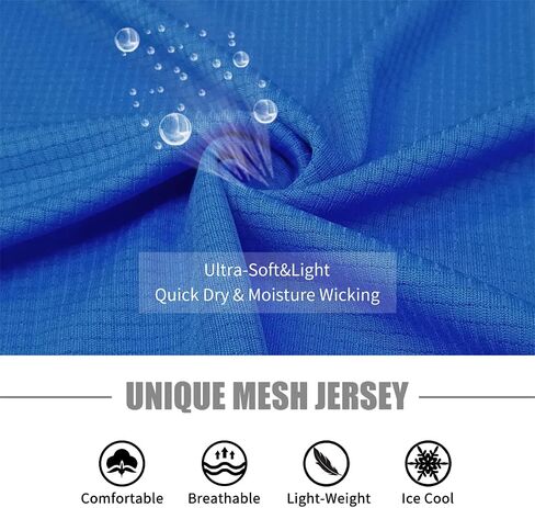 Men's Workout Shirts Lightweight Sun Protection SPF Quick Dry T-Shirts Fishing Hiking Running in Kuwait