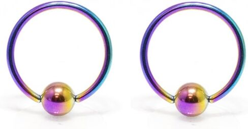 BodyJewelryOnline Captive Bead Ring 6pc 18G Anodized Titanium Nose Lip Ear Cartilage Septum CBR in Saudi Arabia