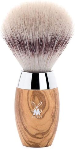 MÜHLE KOSMO Olive Wood Silvertip Fiber Shaving Brush - Synthetic Luxury Shave Brush for Men, Rich Lather in Kuwait