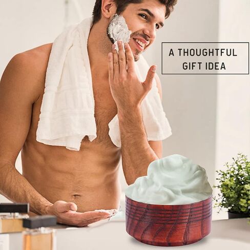 Shaving Bowl, Wooden Shaving Soap Bowl Cup Mug Tool Natural For Man Shaver Razor Cleansing Foam Round in Saudi Arabia