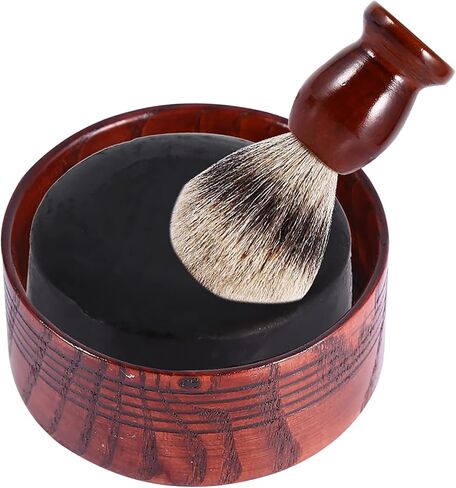 Shaving Bowl, Wooden Shaving Soap Bowl Cup Mug Tool Natural For Man Shaver Razor Cleansing Foam Round in Saudi Arabia