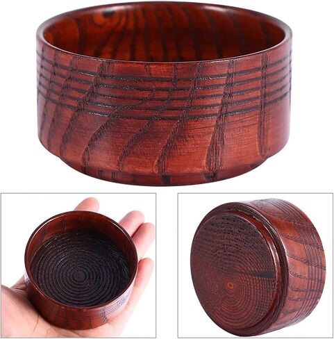 Shaving Bowl, Wooden Shaving Soap Bowl Cup Mug Tool Natural For Man Shaver Razor Cleansing Foam Round in Saudi Arabia