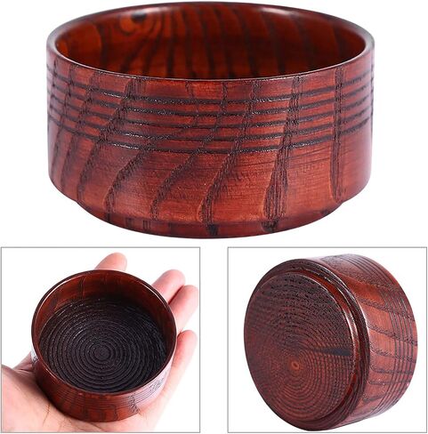 Shaving Bowl, Wooden Shaving Soap Bowl Cup Mug Tool Natural For Man Shaver Razor Cleansing Foam Round in Saudi Arabia