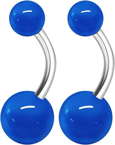 2PCS Stainless Steel Belly Stud Button Navel Bar Rings 14 Gauge 3/8 10mm Acrylic Ball Earrings Piercing Jewelry Choose Colors in Kuwait