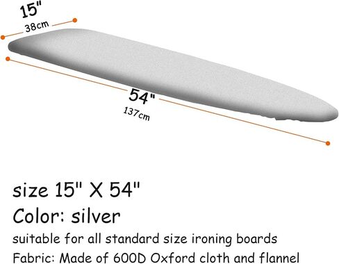 SOKINGCOVER Replace Ironing Board Cover with Brushed Oxford 15x54", Silver in Saudi Arabia