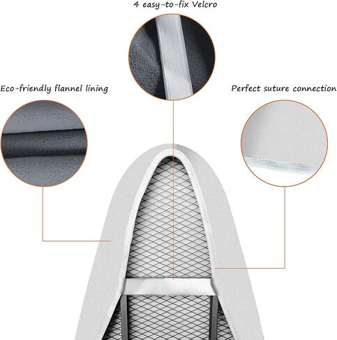 SOKINGCOVER Replace Ironing Board Cover with Brushed Oxford 15x54", Silver in Saudi Arabia