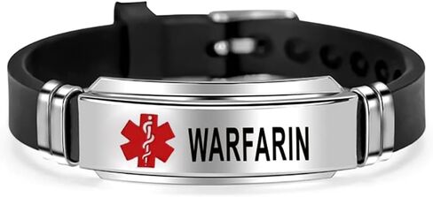 Medical Alert Silicone Sport Bracelet for Men Women Stainless Steel First Aid Health Monitoring Adjustable Emergency ID Wristband Bracelets in Kuwait