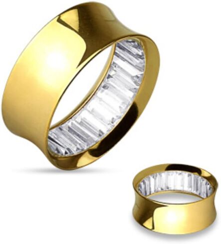 أحجار مربعة داخل Gold IP فوق أنفاق WildKlass المصنوعة من الفولاذ الجراحي سعة 316L (تُباع كزوج) in Saudi Arabia