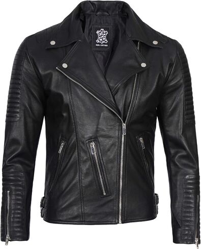 جاكيت Fjackets للدراجات النارية للرجال - سترات من جلد الخراف الحقيقي لركوب الدراجات النارية للرجال in Kuwait