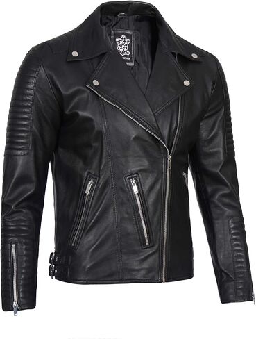 جاكيت Fjackets للدراجات النارية للرجال - سترات من جلد الخراف الحقيقي لركوب الدراجات النارية للرجال in Kuwait