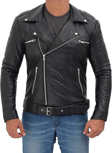 جاكيت Fjackets للدراجات النارية للرجال - سترات من جلد الخراف الحقيقي لركوب الدراجات النارية للرجال in Kuwait