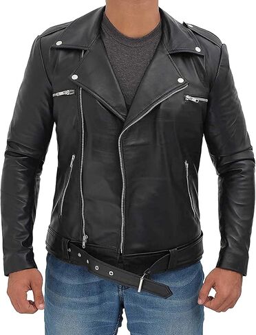 جاكيت Fjackets للدراجات النارية للرجال - سترات من جلد الخراف الحقيقي لركوب الدراجات النارية للرجال in Kuwait