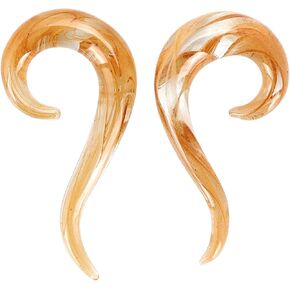 Oyaface 2 PC Glass Ear Tapers Plugs 8G-00G Seahorse Spiral Gauges Piercing Jewelry Set in Kuwait