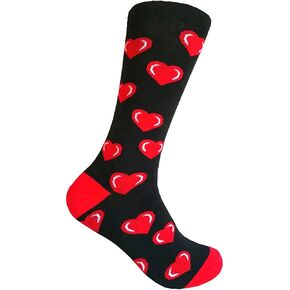 High elastic stretch mens heart socks