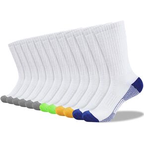 COOVAN 12 Pack Crew Socks for Men Half Cushion Moisture Wicking Athletic Socks in Saudi Arabia