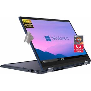 كمبيوتر محمول Lenovo 13.3 بوصة FHD يعمل باللمس، AMD Ryzen 7 5700U (Beat i7-10700)، ذاكرة الوصول العشوائي DDR4 سعة 16 جيجابايت، 1 تيرابايت PCIe SSD، لوحة مفاتيح بإضاءة خلفية، Wi-Fi 6، بلوتوث، Windows 11، حزمة مع JAWFOAL in Kuwait