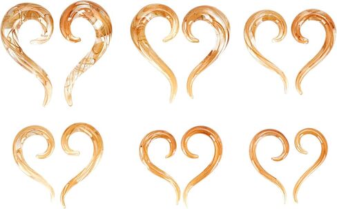 Oyaface 2 PC Glass Ear Tapers Plugs 8G-00G Seahorse Spiral Gauges Piercing Jewelry Set in Kuwait