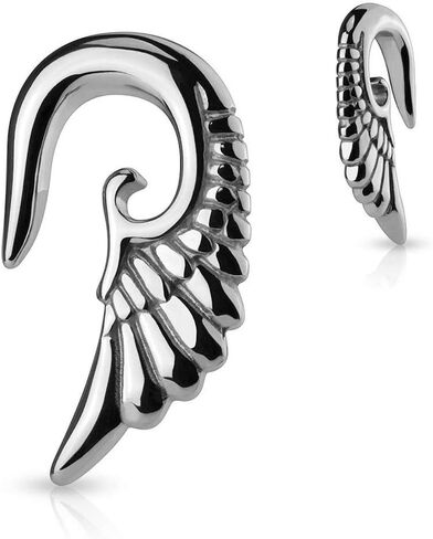 Covet Jewelry Angelic Wing Hanging 316L Surgical Steel Taper in Saudi Arabia